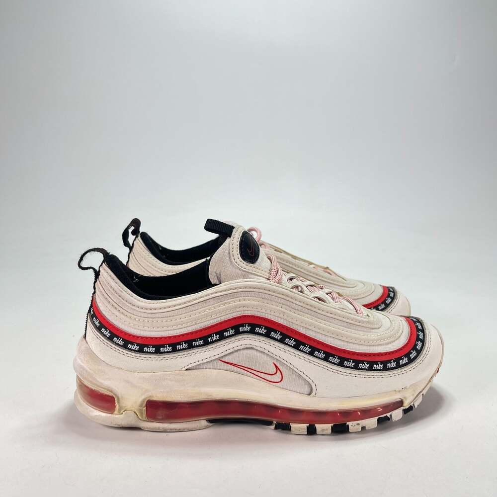 Nike Air Max 97 GS Script Swoosh White Red Sneakers CI4817-100 Youth Size 4.5Y